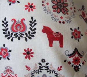 dala horse fabric print