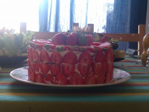 strawberry and elderflower cake